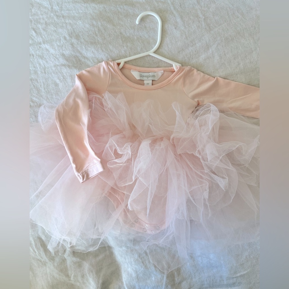 I Love Plum 1 year BFF tutu in light pink